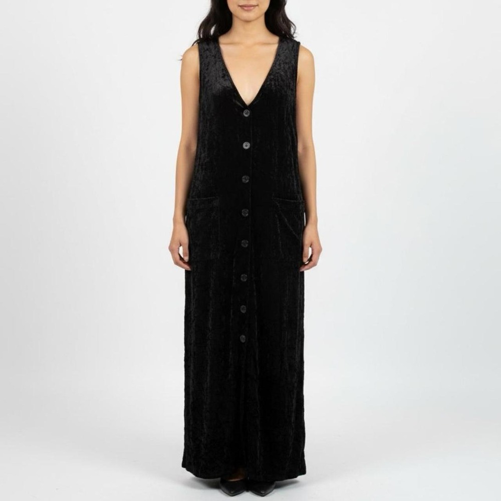 vintage 90s crushed velvet vest slouch maxi dress grunge whimsigoth